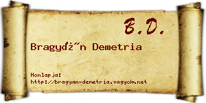 Bragyán Demetria névjegykártya